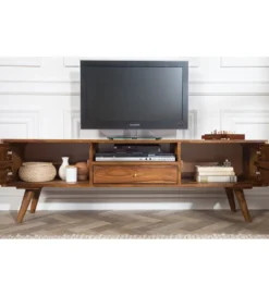 Stolik pod TV Komodo Mystic Living 140 cm drewno sheesham*Invicta Interior - przedsprzedaż Clearance
