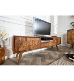 Stolik pod TV Komodo Mystic Living 140 cm drewno sheesham*Invicta Interior - przedsprzedaż Clearance