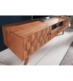 Stolik pod TV Komodo Mystic Living 140 cm drewno akacja*Invicta Interior Hot