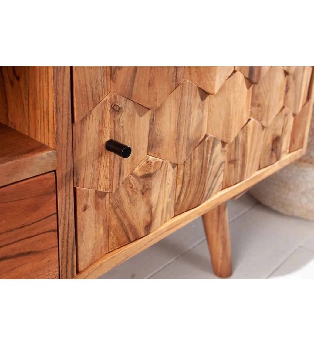 Stolik pod TV Komodo Mystic Living 140 cm drewno akacja*Invicta Interior Hot