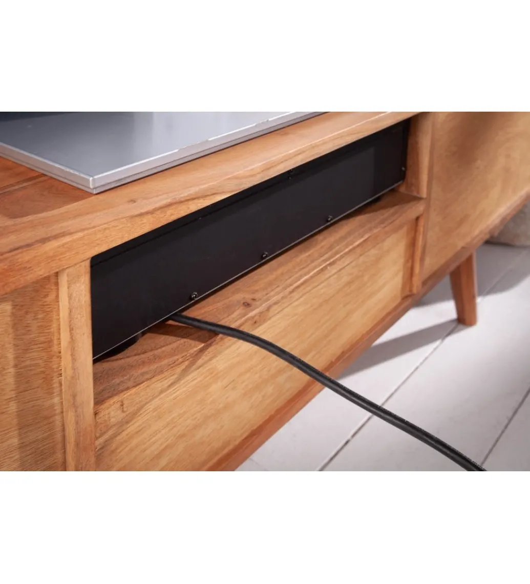 Stolik pod TV Komodo Mystic Living 140 cm drewno akacja*Invicta Interior Hot