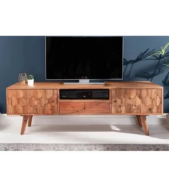 Stolik pod TV Komodo Mystic Living 140 cm drewno akacja*Invicta Interior Hot