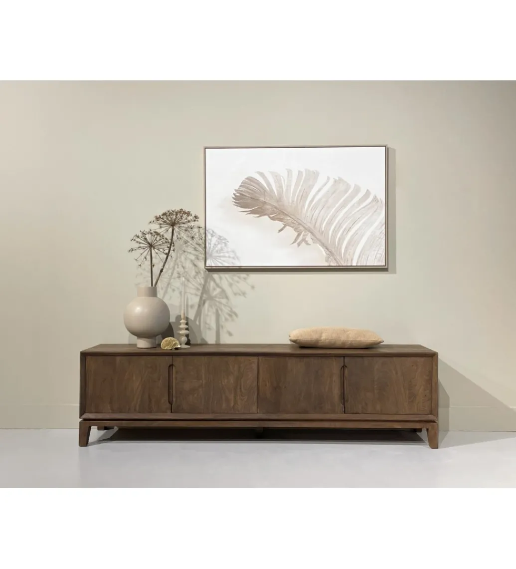 Stolik pod TV KORTE 210 cm drewno mango brąz*LF-Design New