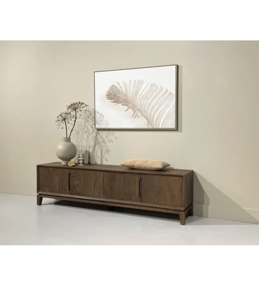 Stolik pod TV KORTE 210 cm drewno mango brąz*LF-Design New