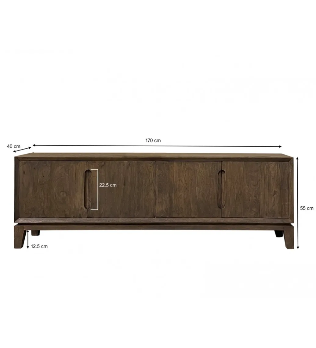 Stolik pod TV KORTE 170 cm drewno mango brąz*LF-Design New