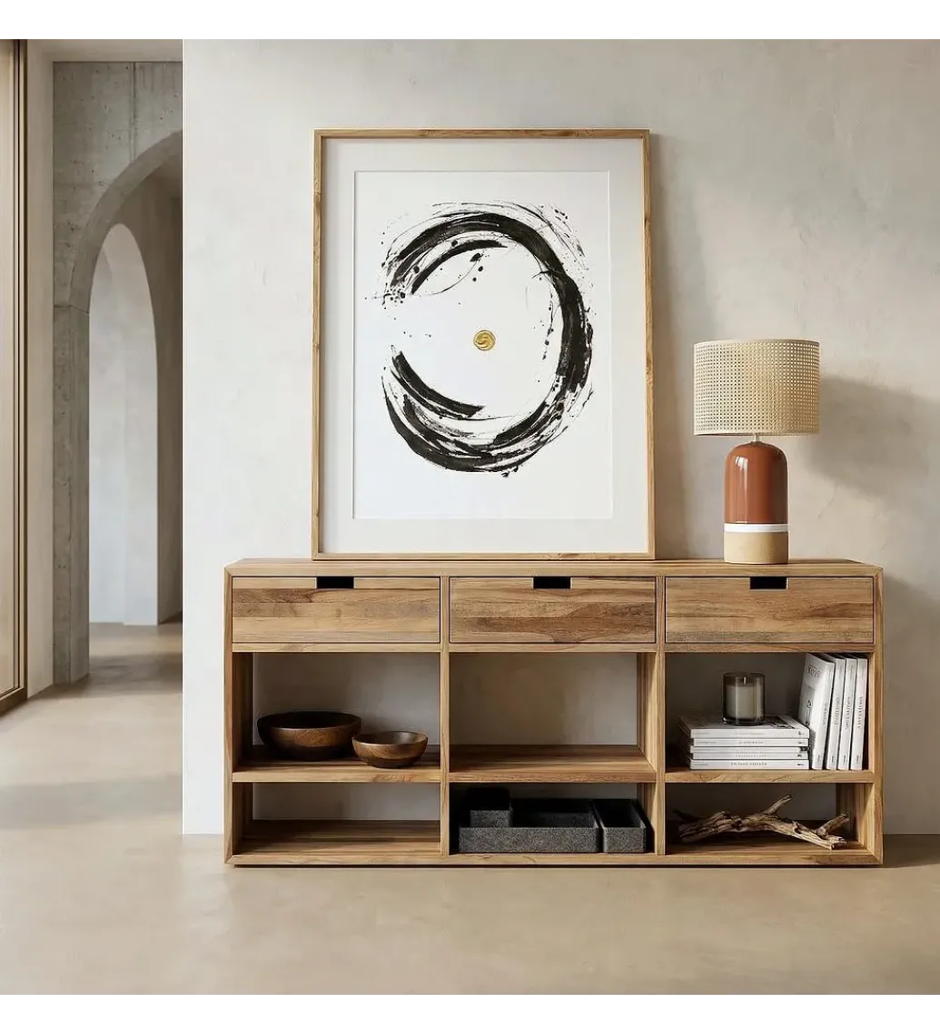 Stolik pod TV KURAN 140 cm drewno teak*Zona-Design Clearance