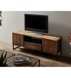 Stolik pod TV LACERTA 145 cm drewno akacja*Imeri Discount