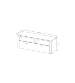 Stolik pod TV LARONA 140 cm o wybarwieniu Sonoma Trufel z kolorem Sibiu Larche*Helvetia Outlet