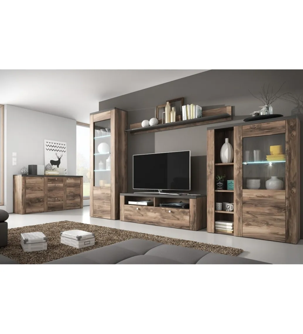 Stolik pod TV LARONA 140 Cm O Wybarwieniu Satin Nussbaum z kolorem Touchwood*Helvetia Online