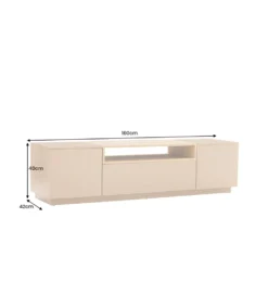 Stolik pod TV LOFT 160 cm beżowa naturalna*Invicta Interior Clearance