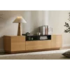 Stolik pod TV LOFT 160 cm naturalna czarna*Invicta Interior Online