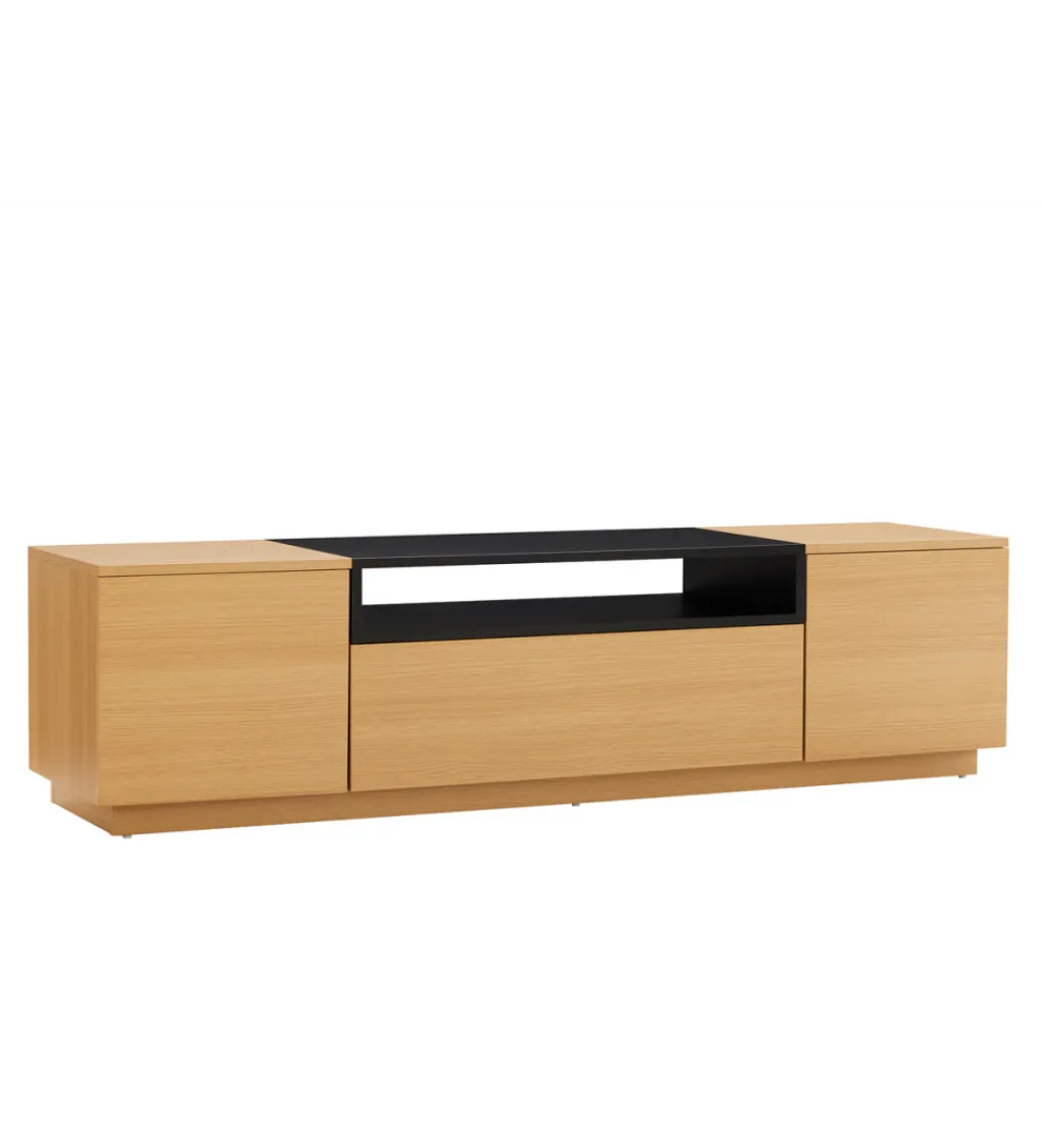 Stolik pod TV LOFT 160 cm naturalna czarna*Invicta Interior Online
