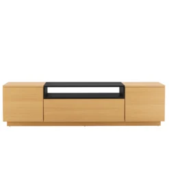 Stolik pod TV LOFT 160 cm naturalna czarna*Invicta Interior Online