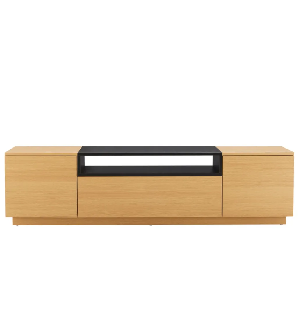 Stolik pod TV LOFT 160 cm naturalna czarna*Invicta Interior Online