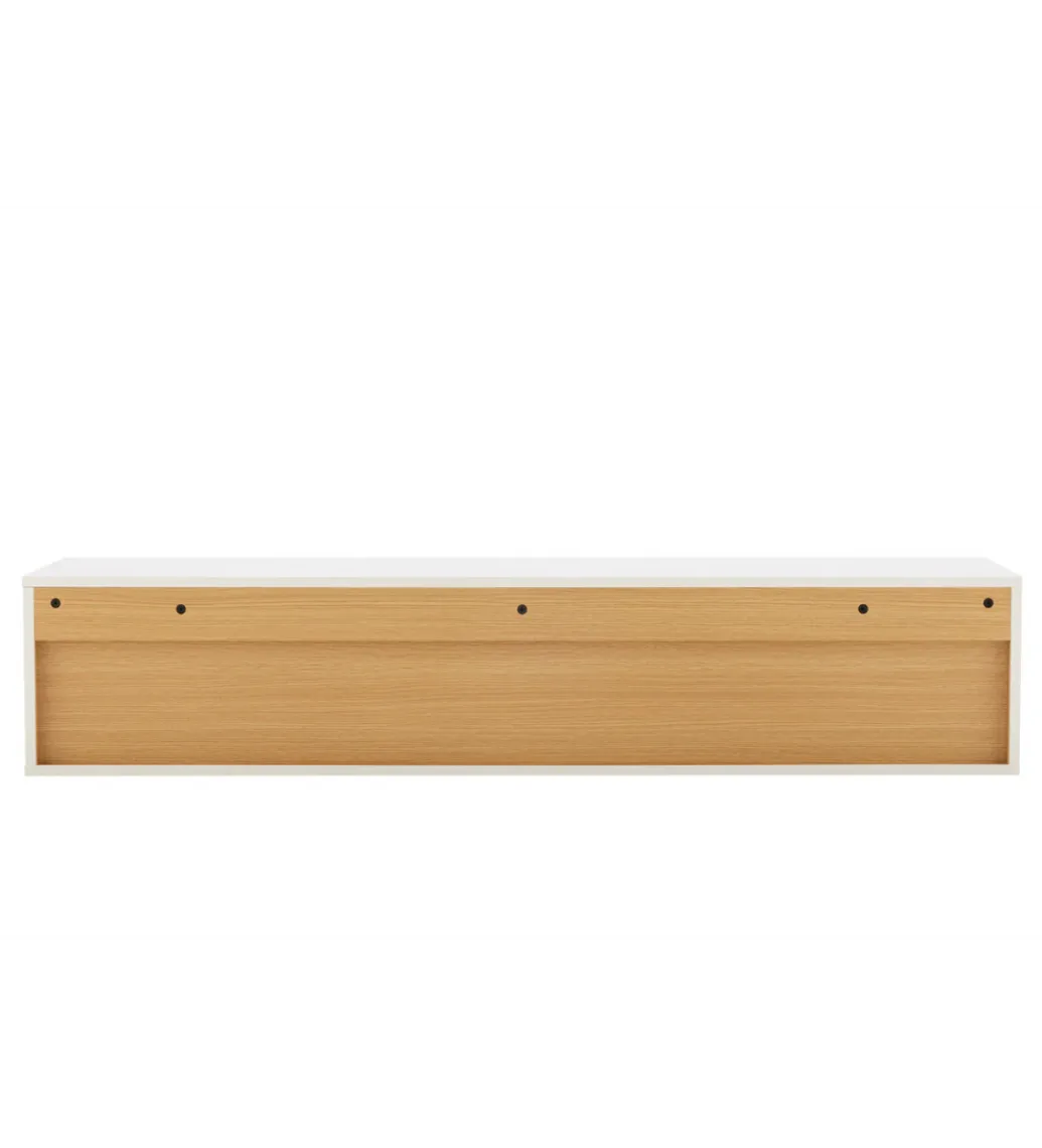 Stolik pod TV LOFT wiszący 150 cm biało naturalny*Invicta Interior Clearance