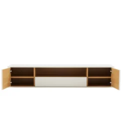 Stolik pod TV LOFT wiszący 150 cm biało naturalny*Invicta Interior Clearance