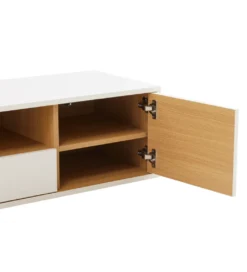 Stolik pod TV LOFT wiszący 150 cm biało naturalny*Invicta Interior Clearance