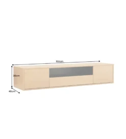 Stolik pod TV LOFT wiszący 150 cm naturalno czarna*Invicta Interior Clearance