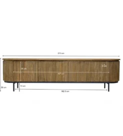 Stolik pod TV LUSAN 210 cm drewno teak*LF-Design Best