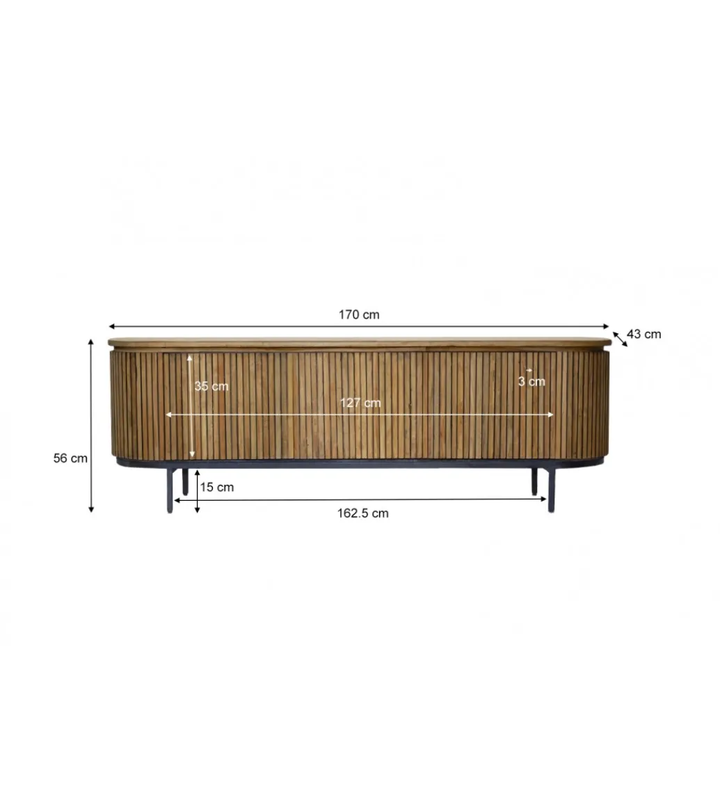 Stolik pod TV LUSAN 170 cm drewno teak*LF-Design