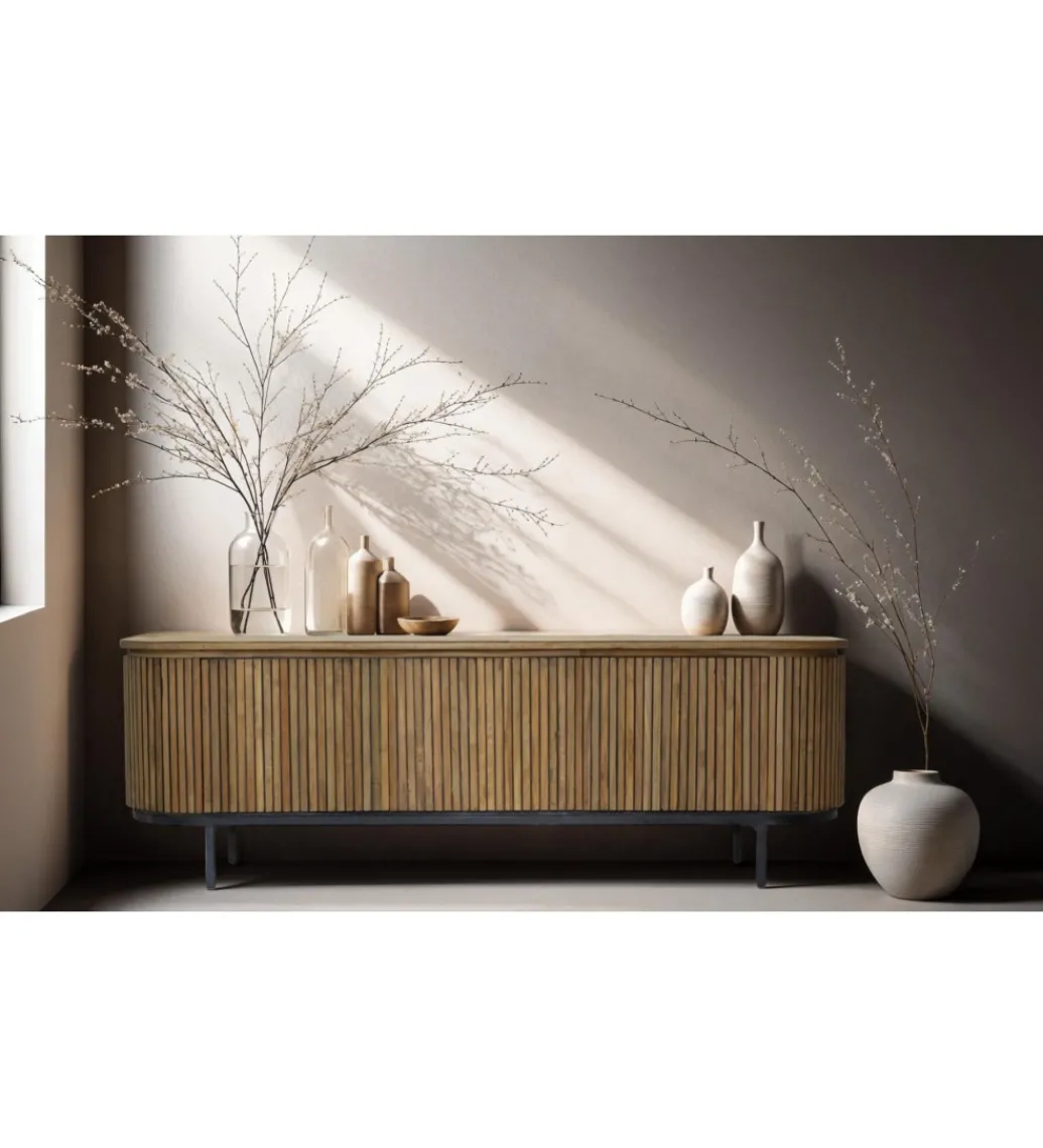 Stolik pod TV LUSAN 170 cm drewno teak*LF-Design