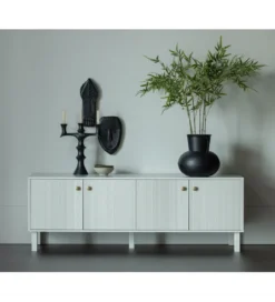 Stolik pod TV MADU 160 cm drewno sosny szary*WOOOD Hot