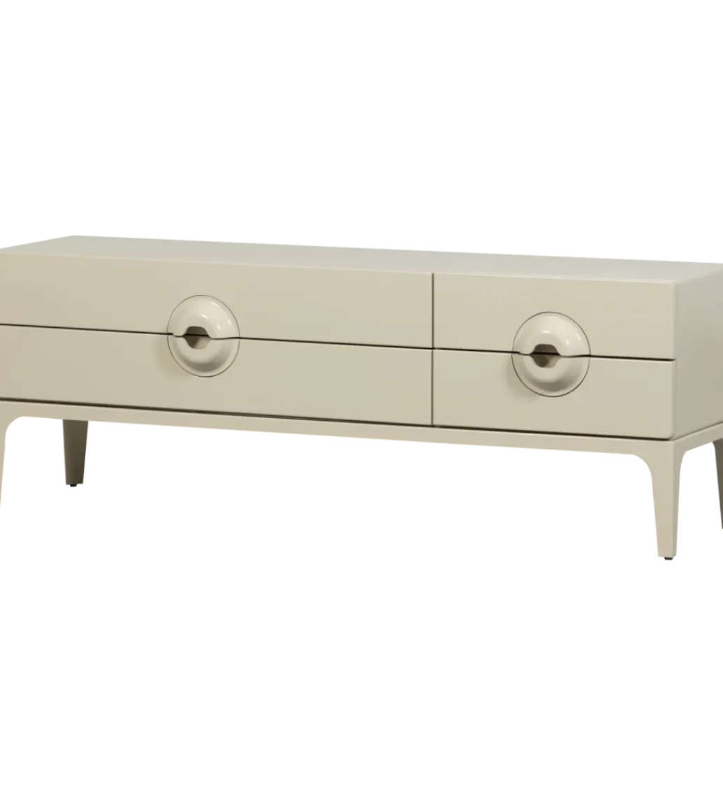 Stolik pod TV MERGE 160 cm drewno eukaliptusa szary*WOOOD Hot