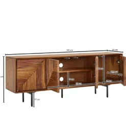 Stolik pod TV MIGUEL 140 cm drewno sheesham*WOHNLING, GERMANY New