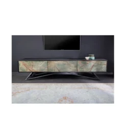 Stolik pod TV MONTANAS 200 cm drewno akacja czarny*Invicta Interior Best