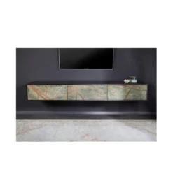 Stolik pod TV MONTANAS 200 cm drewno akacja czarny*Invicta Interior Best