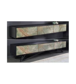 Stolik pod TV MONTANAS 200 cm drewno akacja czarny*Invicta Interior Best