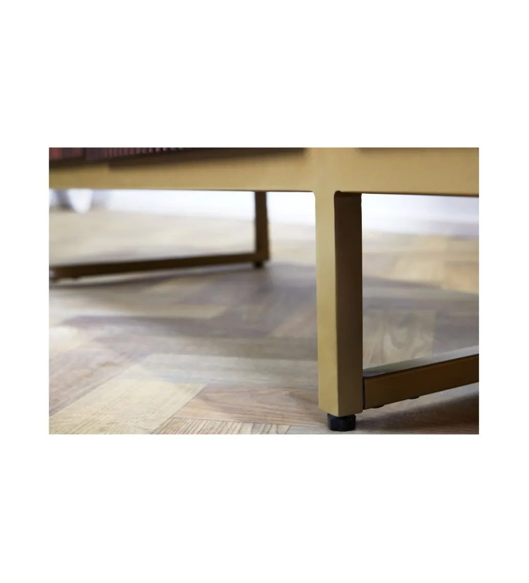 Stolik pod TV NAGOJA 160 cm drewno mango brąz*Invicta Interior