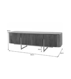 Stolik pod TV NAGOJA 160 cm drewno mango brąz*Invicta Interior