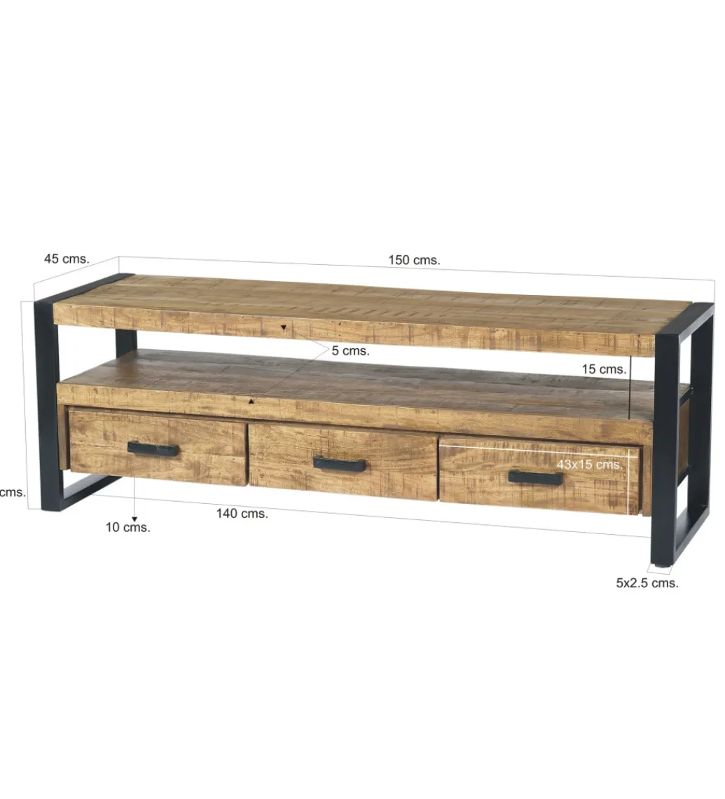 Stolik pod TV NAIROBI 150 cm naturalny*LF-Design Sale