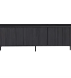 Stolik pod TV NEW GRAVURE 150 cm drewno sosny czarny*WOOOD Best