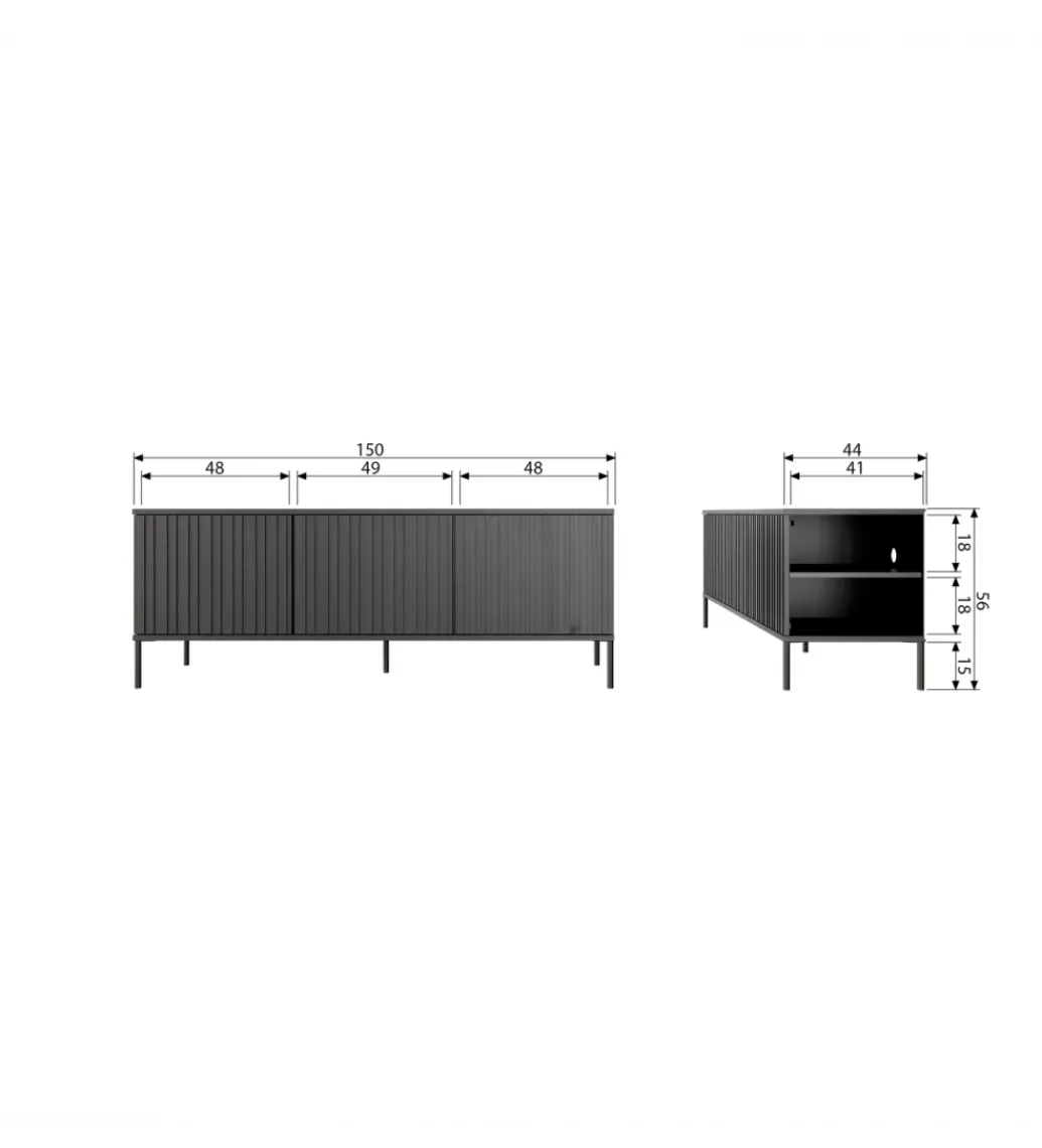 Stolik pod TV NEW GRAVURE 150 cm drewno jesion*WOOOD New