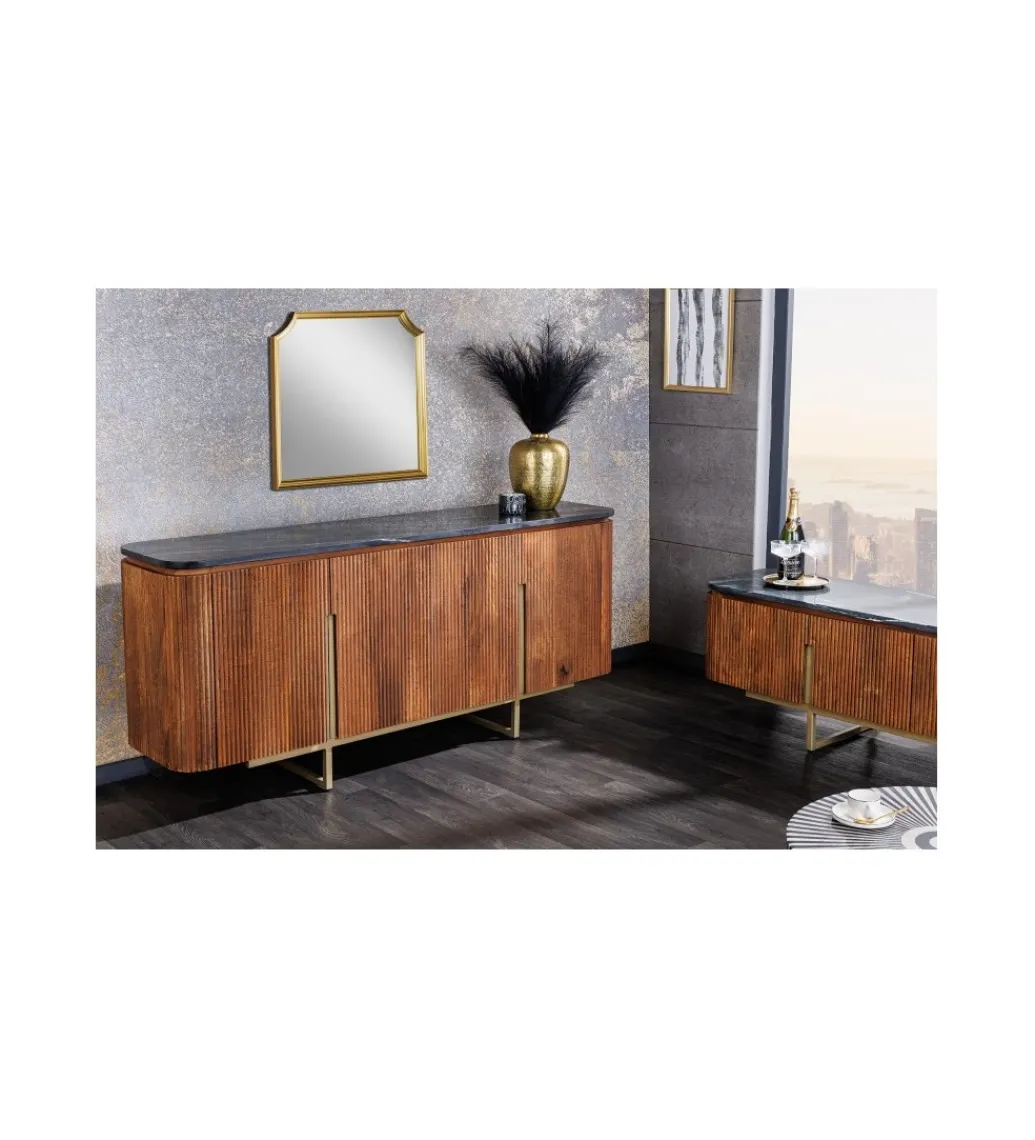 Stolik pod TV NIGATA 160 cm drewno mango brąz*Invicta Interior Best