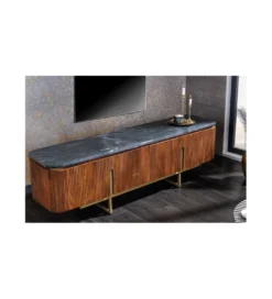 Stolik pod TV NIGATA 160 cm drewno mango brąz*Invicta Interior Best
