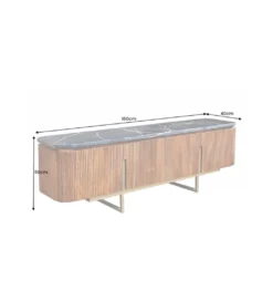 Stolik pod TV NIGATA 160 cm drewno mango brąz*Invicta Interior Best