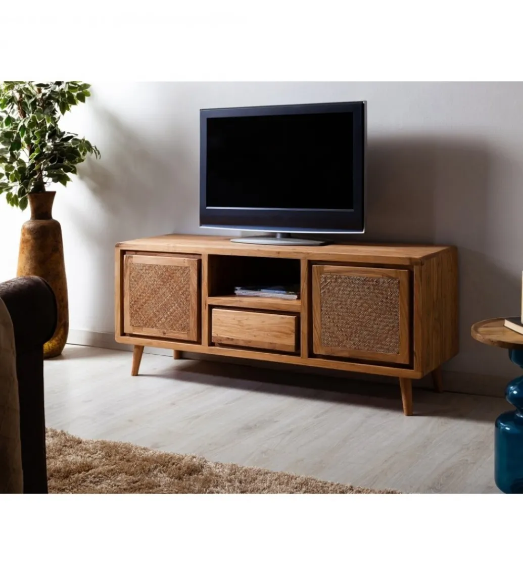 Stolik pod TV NORI 140 cm drewno akacja*Imeri Best