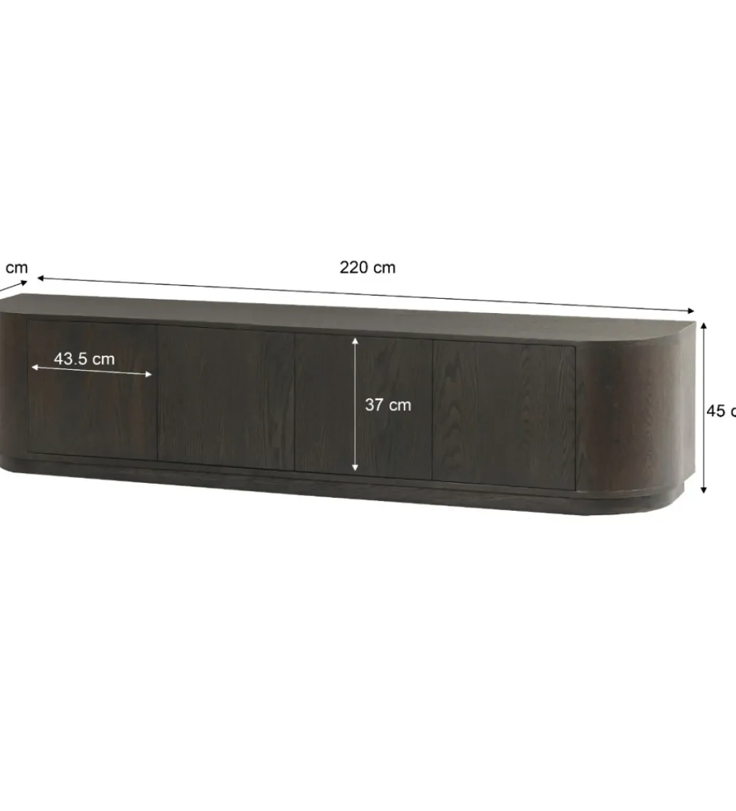 Stolik pod TV NOVERO 220 cm ciemnobrązowy*LF-Design