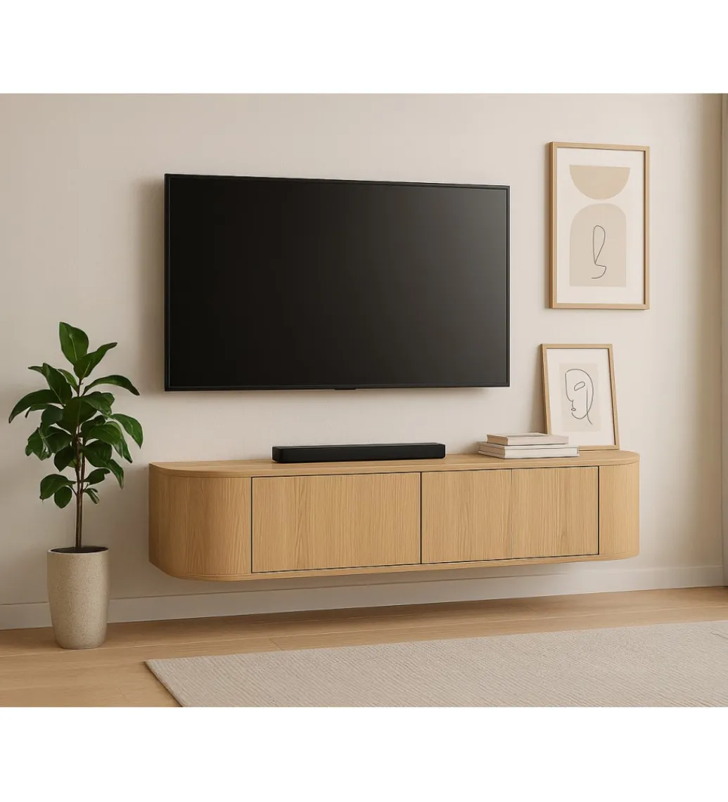 Stolik pod TV NOVERO ZWEVEND 140 cm naturalny*LF-Design Best
