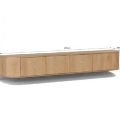 Stolik pod TV NOVERO ZWEVEND 220 cm naturalny*LF-Design Best
