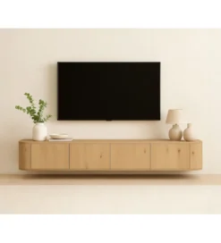 Stolik pod TV NOVERO ZWEVEND 220 cm naturalny*LF-Design Best