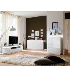 Stolik pod TV OCEAN 175 cm biały z oświetleniem*MCA New