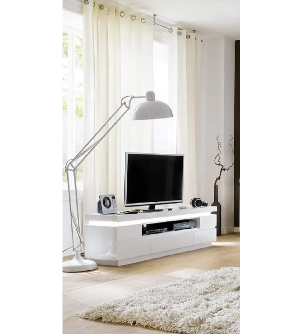Stolik pod TV OCEAN 175 cm biały z oświetleniem*MCA New