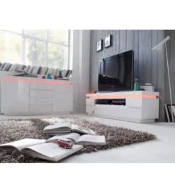 Stolik pod TV OCEAN 175 cm biały z oświetleniem*MCA New