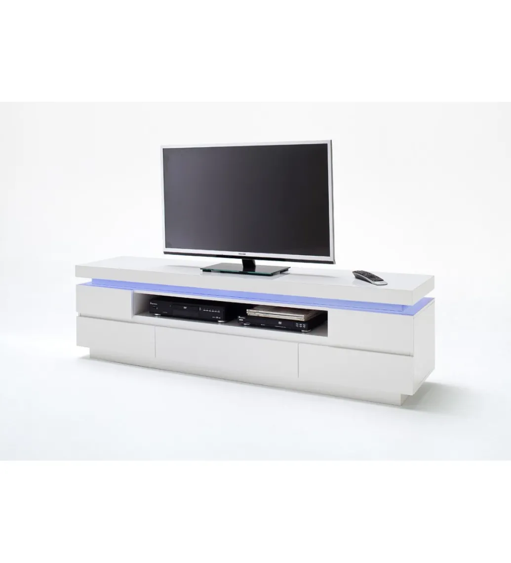Stolik pod TV OCEAN 175 cm biały z oświetleniem*MCA New