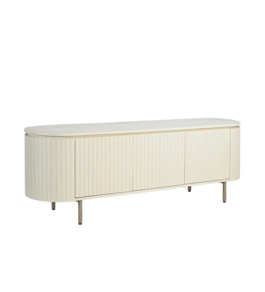 Stolik pod TV PATO 170 cm drewno mango biały*LF-Design New