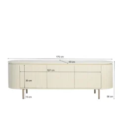 Stolik pod TV PATO 170 cm drewno mango biały*LF-Design New